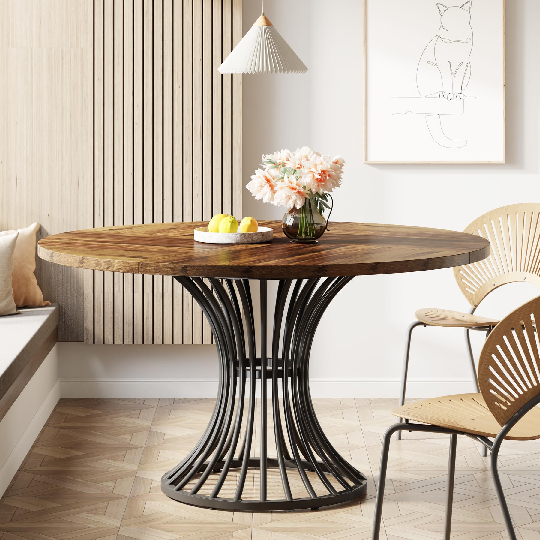 Kitchen Appliances Table - Tribesigns runder Esstisch für 4–6 Personen,