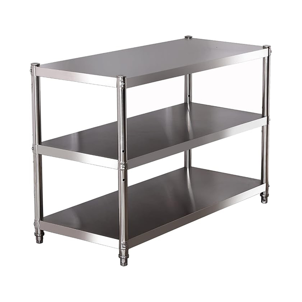 Kitchen Appliances Table - Edelstahlregal, Küchenlagerregal, 3-stufige Regaleinheiten und -aufbewahrung,