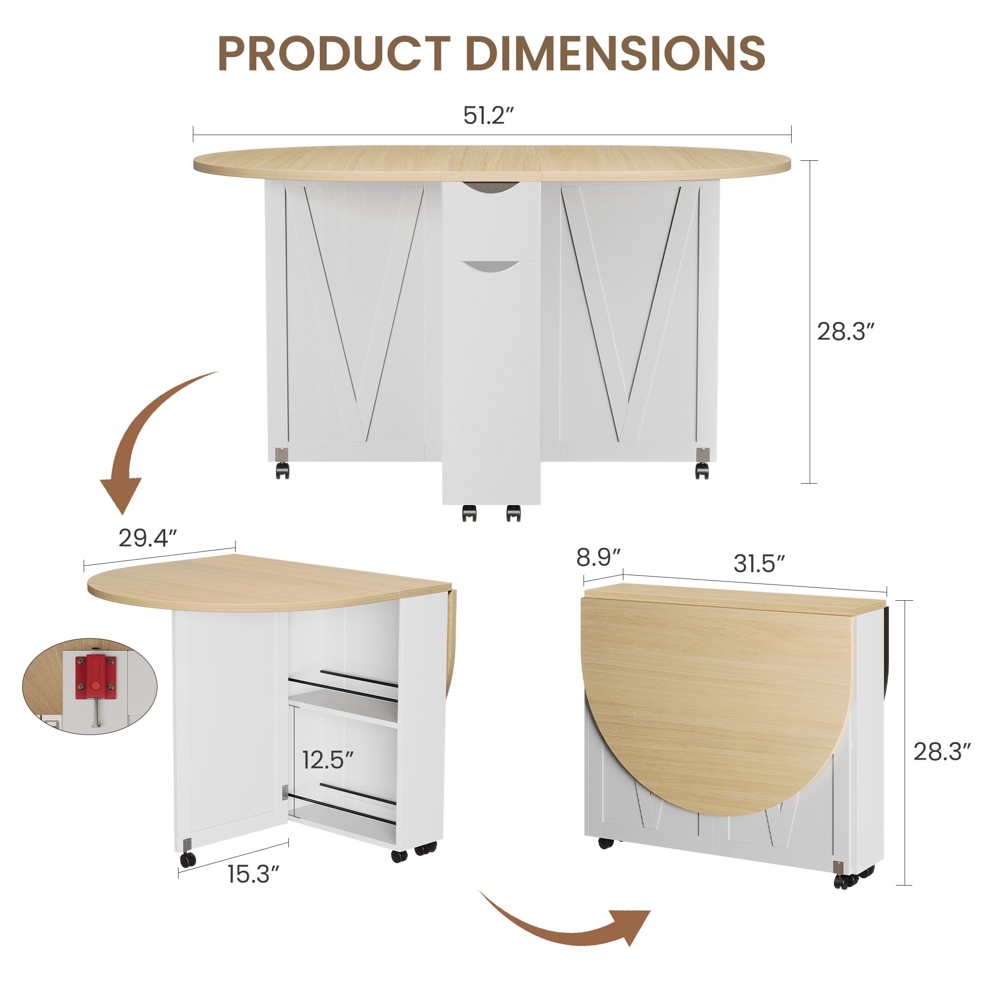 3-in-1 Klappbarer Esstisch mit – Kitchen Appliances Table Bewertung und Preis